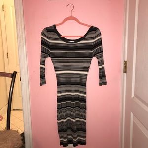 Black and White Midi Dress